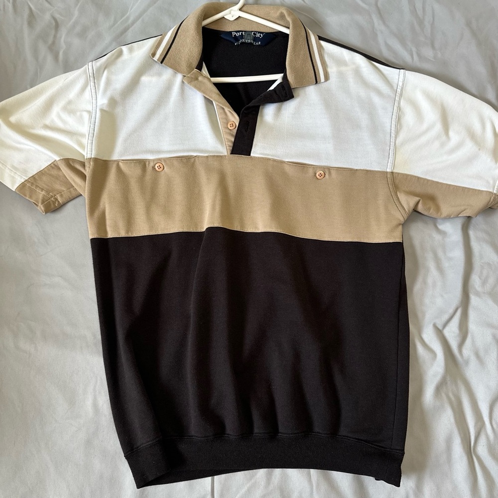 Vintage Port City Sportswear Colorblock Polo Shirt